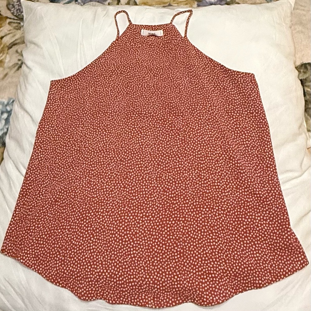 Mine Orange Camisole Tank Top with Spaghetti Straps